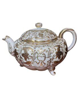 Antique Nippon Gold Moriage Teapot Hand Painted Japanese Porcelain 1911–1921